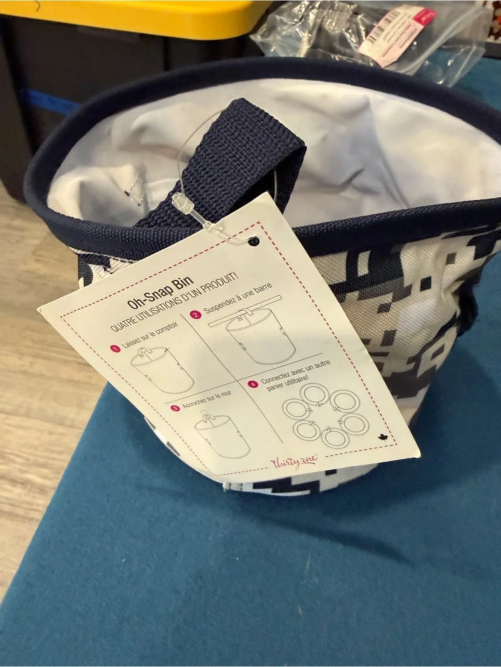 thirty-one Black & White Digital Camo Fabric Storage Bin